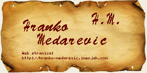 Hranko Medarević vizit kartica